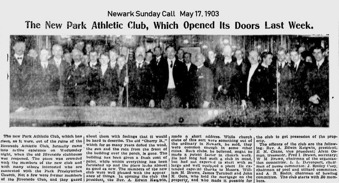 The New Park Athletic Club, Which Opened Its Doors Last Week
May 17, 1903
