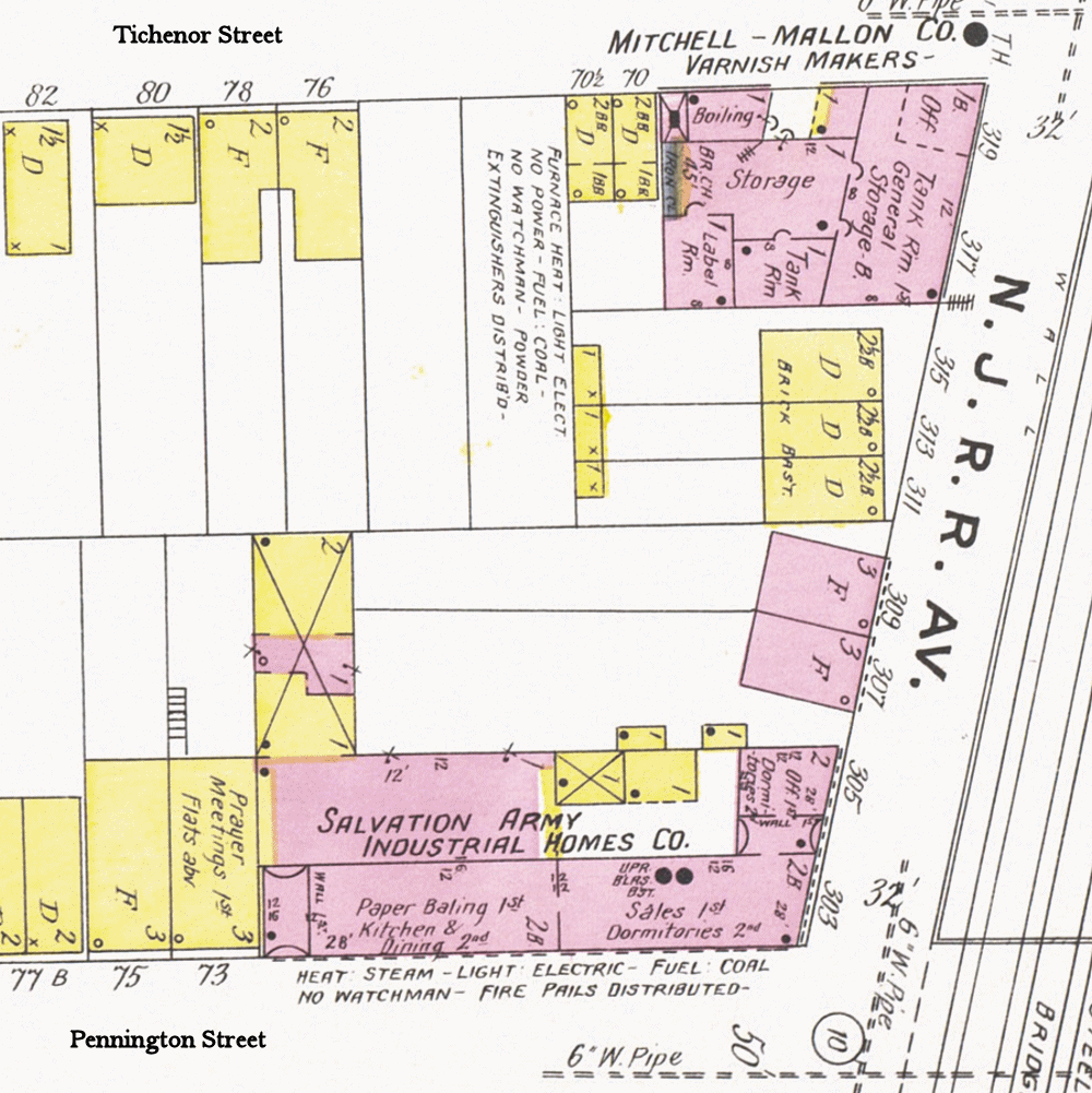 1908 Map
Salvation Army Industrial Homes Company
303-305 NJRR Avenue
