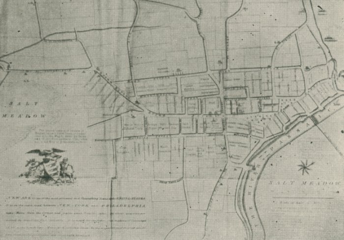 1808
The map below was taken from "Narratives of Newark". As you can see, the quality isn't good but I thought that someone may be able to use it to check town expansion and lot size which differs from the 1668 map.
