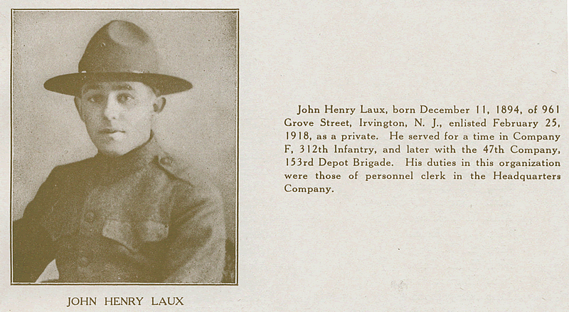 Laux, John Henry
From "World War Veterans of the Phi Epsilon Club" 
1919  
