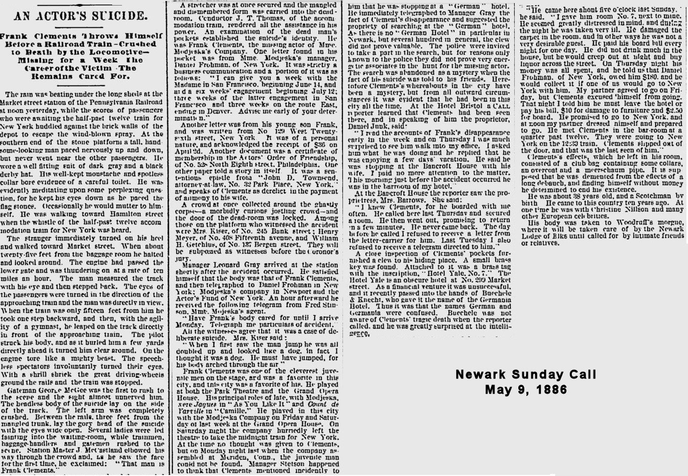 Fitzsimmons, Patrick
Found Dead in a Cistern
May 17, 1885
Newark Sunday Call
