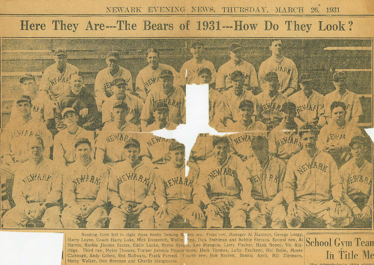1931 Newark Bears
Photo from J. Teague
