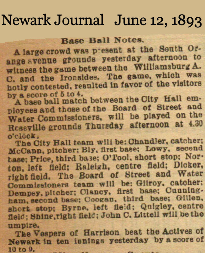 Base Ball Notes
June 12, 1893
