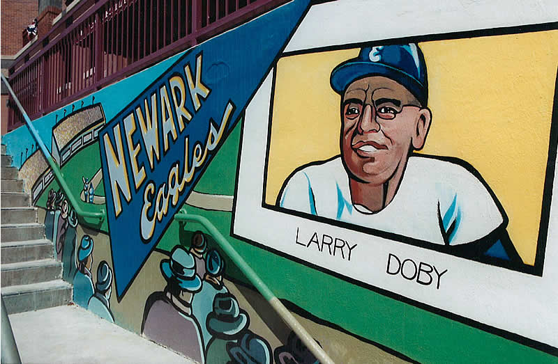 Larry Doby
Richard La Rovere was commissioned in 2000 to create a tribute at Bears Stadium honoring the players of the former Newark Eagles Negro League that played in the 1930s-40s.

Photos from Richard La Rovere
