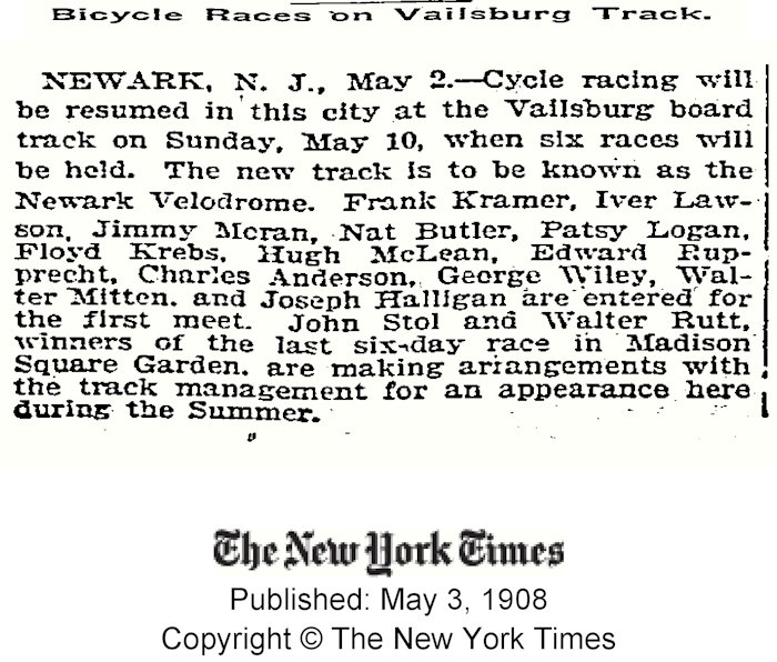 1908-05-03
Bicycle Races on Vailsburg Track
