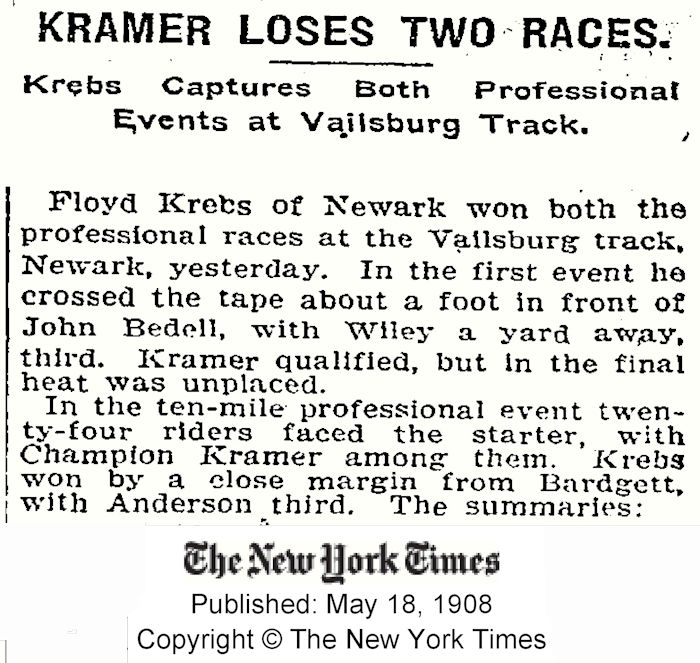 1908-05-18
Kramer Loses Two Races
