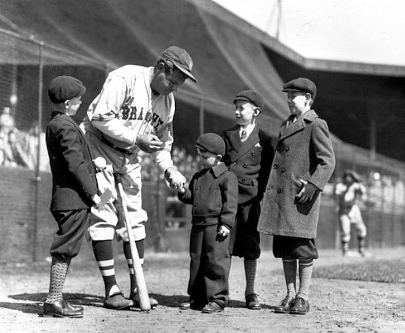 Babe Ruth
Youngsters get autographs from Babe Ruth in Newark before Babe's new team the Boston Braves beat the Newark Bears, 10-8 in Ruppert Stadium. 

Photo by NY Daily News
