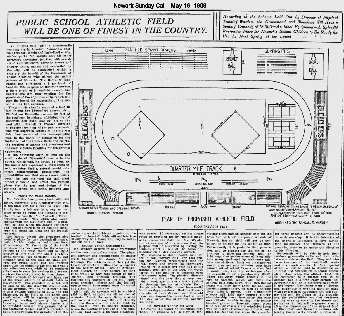 Public School Athletic Field Will be One of Finest in the Country
May 16, 1909

