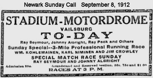 September 8, 1912
The race advertisement for the day of the tragic accident.
