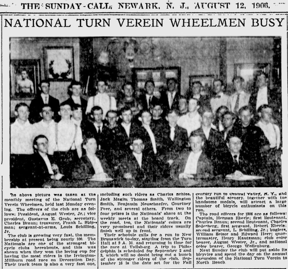 National Turn Verein Wheelmen Busy
August 12, 1906
