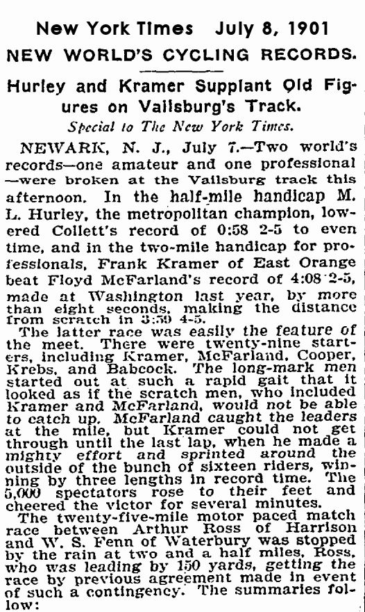1901-07-08
New World's Cycling Records
