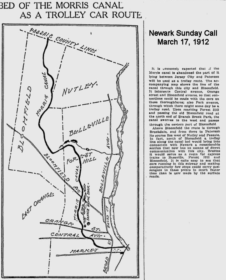 Bed of the Morris Canal as a Trolley Car  Route
March 17, 1912
