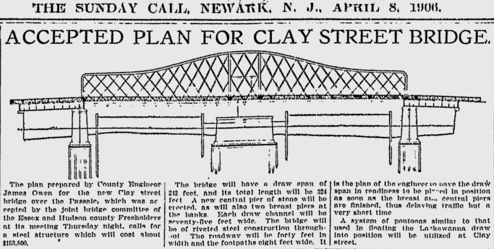 Accepted Plan for Clay Street Bridge
April 8,1906

