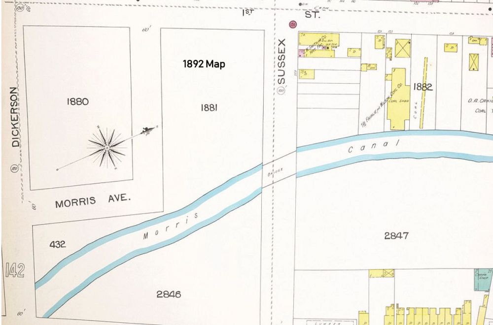 Sussex Avenue Bridge 1892 Map
