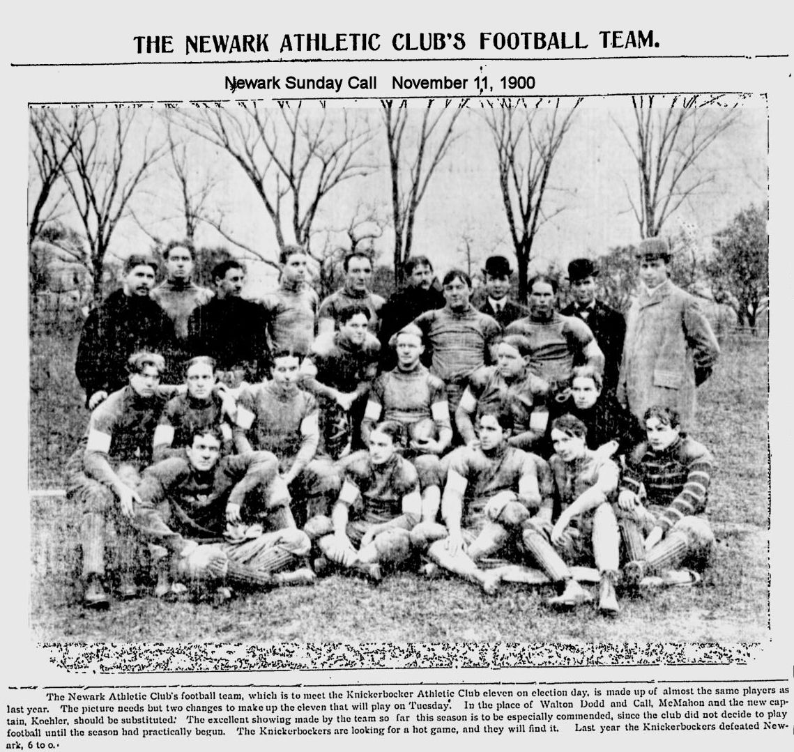 The Newark Athletic Club's Football Team
November 11, 1900
