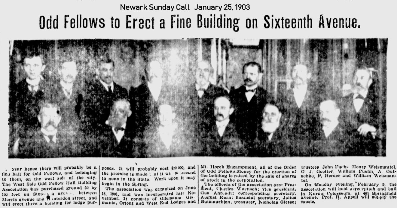 Odd Fellows to Erect a Fine Building on Sixteenth Avenue
January 25, 1903
