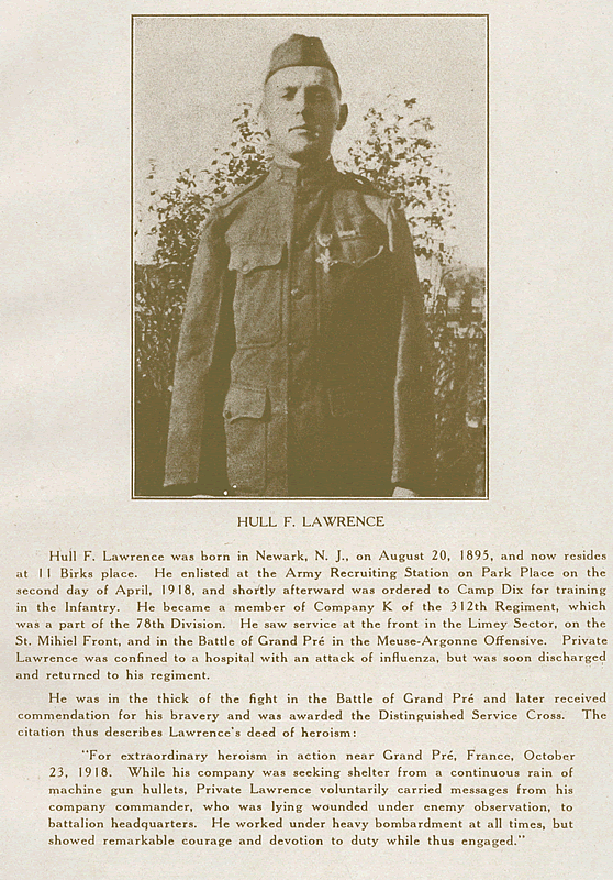 Lawrence, Hull F.
From "World War Veterans of the Phi Epsilon Club" 
1919  
