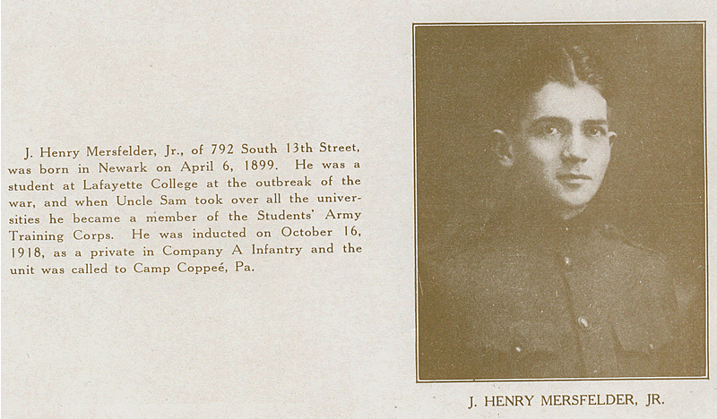 Mersfelder, J. Henry Jr.
From "World War Veterans of the Phi Epsilon Club"
