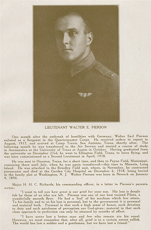 Pierson, Lieutenant Walter E.
From "World War Veterans of the Phi Epsilon Club"
