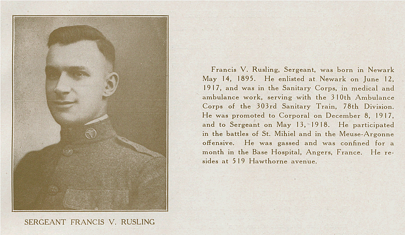 Rusling, Sergeant Francis V.
From "World War Veterans of the Phi Epsilon Club"
