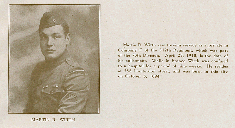 Wirth, Martin R.
From "World War Veterans of the Phi Epsilon Club"
