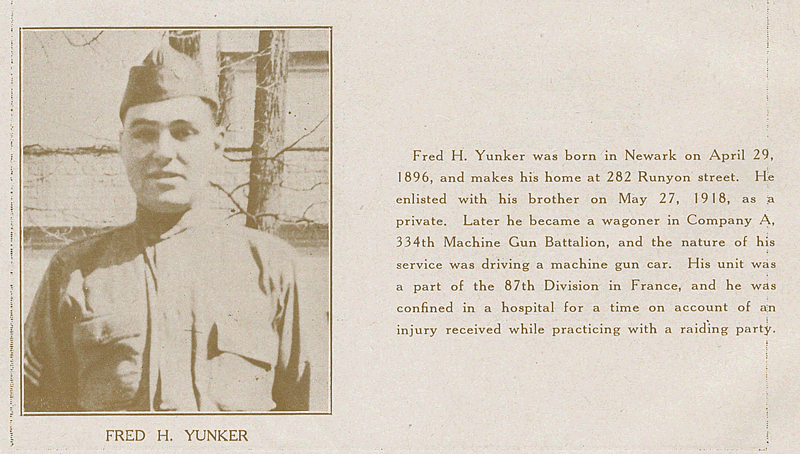 Yunker, Fred H.
From "World War Veterans of the Phi Epsilon Club"
