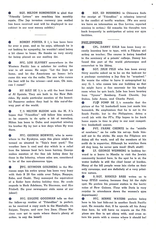 Page 6
Published by the Newark Y. M. & Y. W. H. A. for Men and Women
in the Armed Forces from Essex County.

Submitted by Nat Bodian
