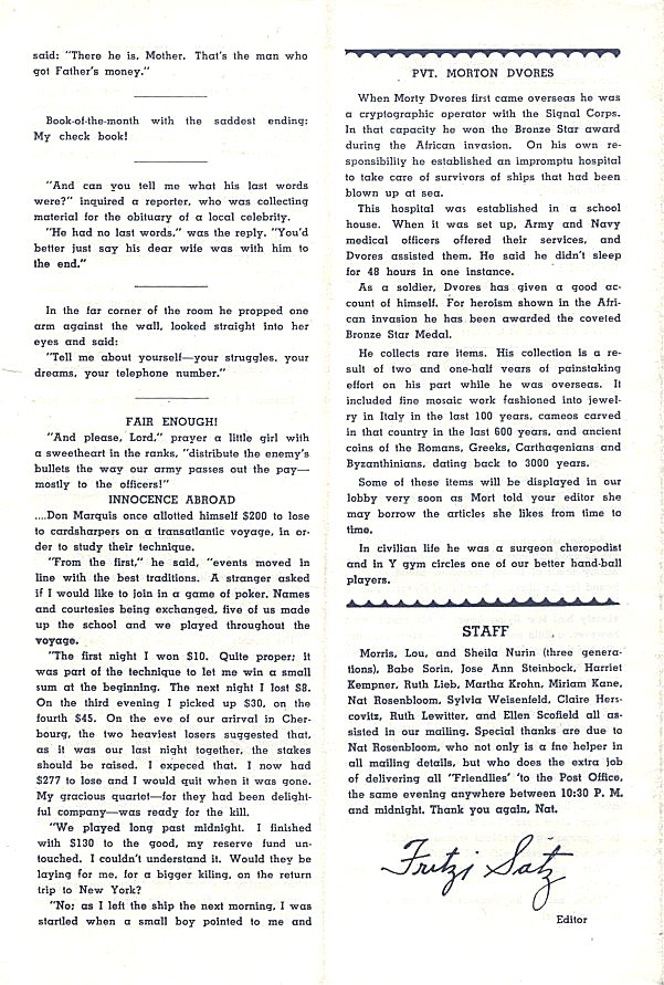 Pge 16
Published by the Newark Y. M. & Y. W. H. A. for Men and Women
in the Armed Forces from Essex County.

Submitted by Nat Bodian
