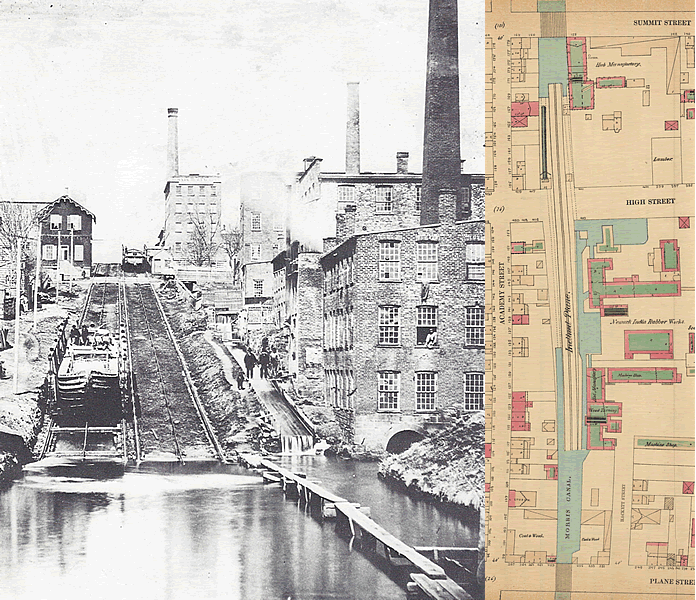 Combined image of the Inclined Plane and an 1868 Map
